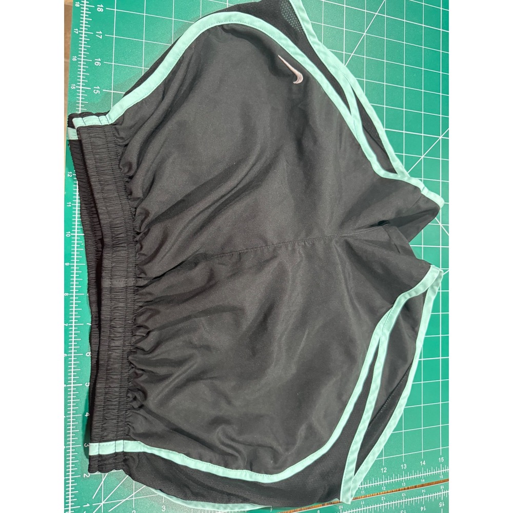 Nike‎ Dri-FIT Tempo Running Shorts Womens Small Black Mint Green Athletic Gym